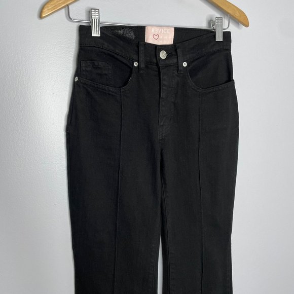 Revice Venus Flare Jeans in Jet Black Wash - Picture 4 of 12